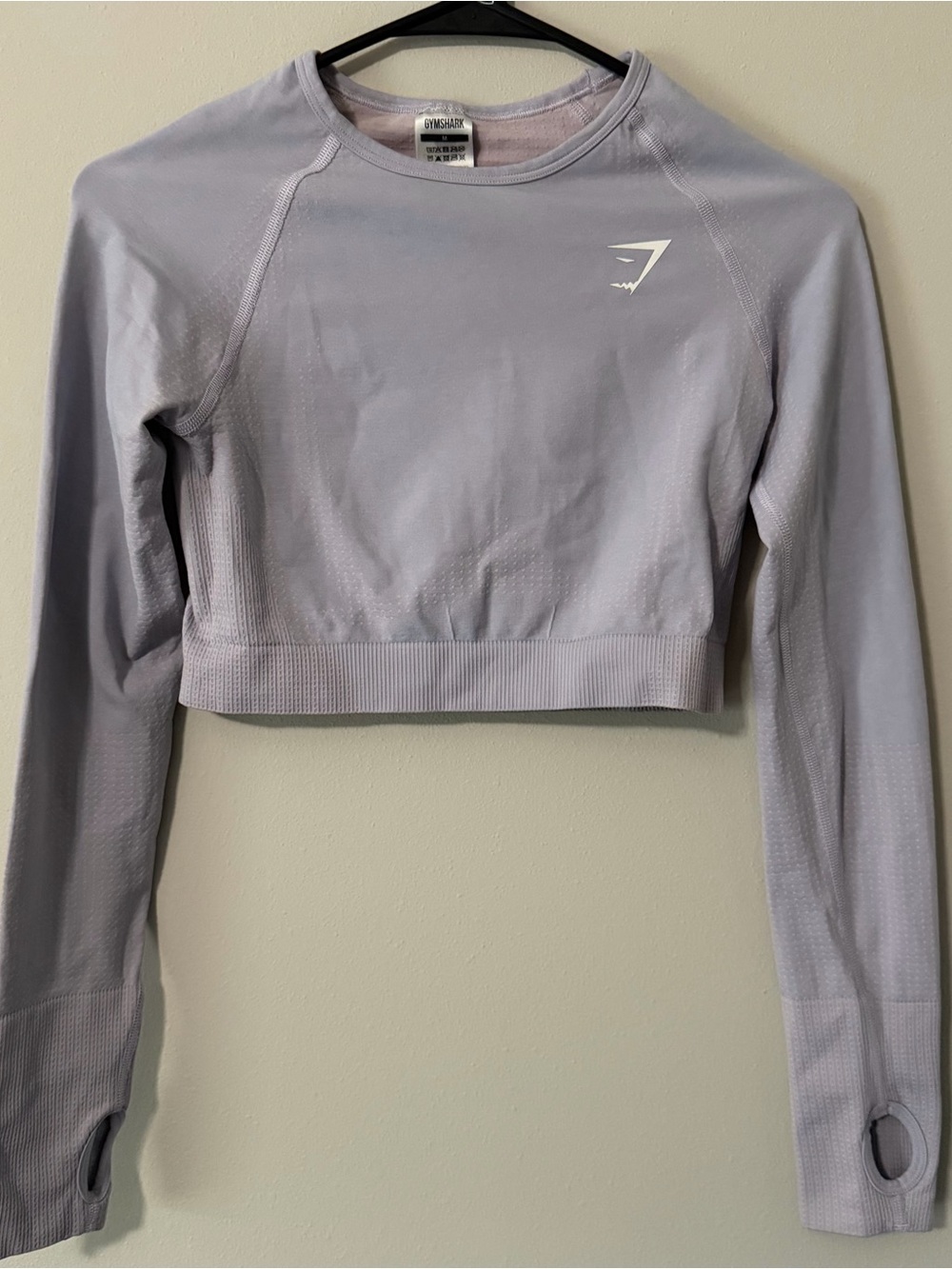 Gymshark Vital Seamless Long-Sleeve Crop Top Light Lilac Women’s Size Medium